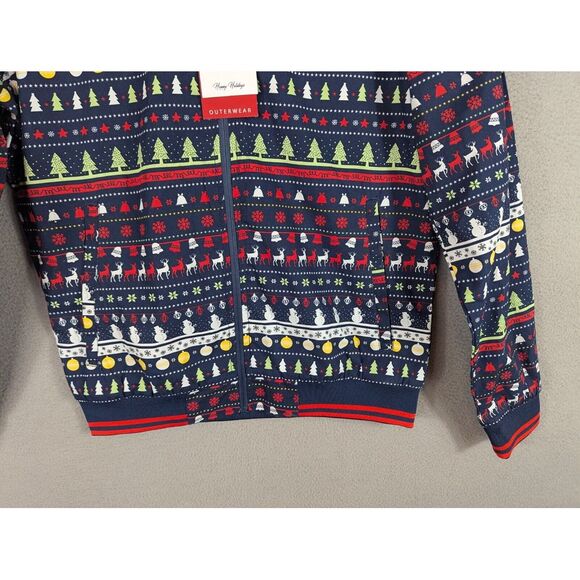 Denim & Flower Ricky Singh Jacket Holiday Christmas‎ Zip Up Lightweight Sz M NEW - Picture 4 of 13